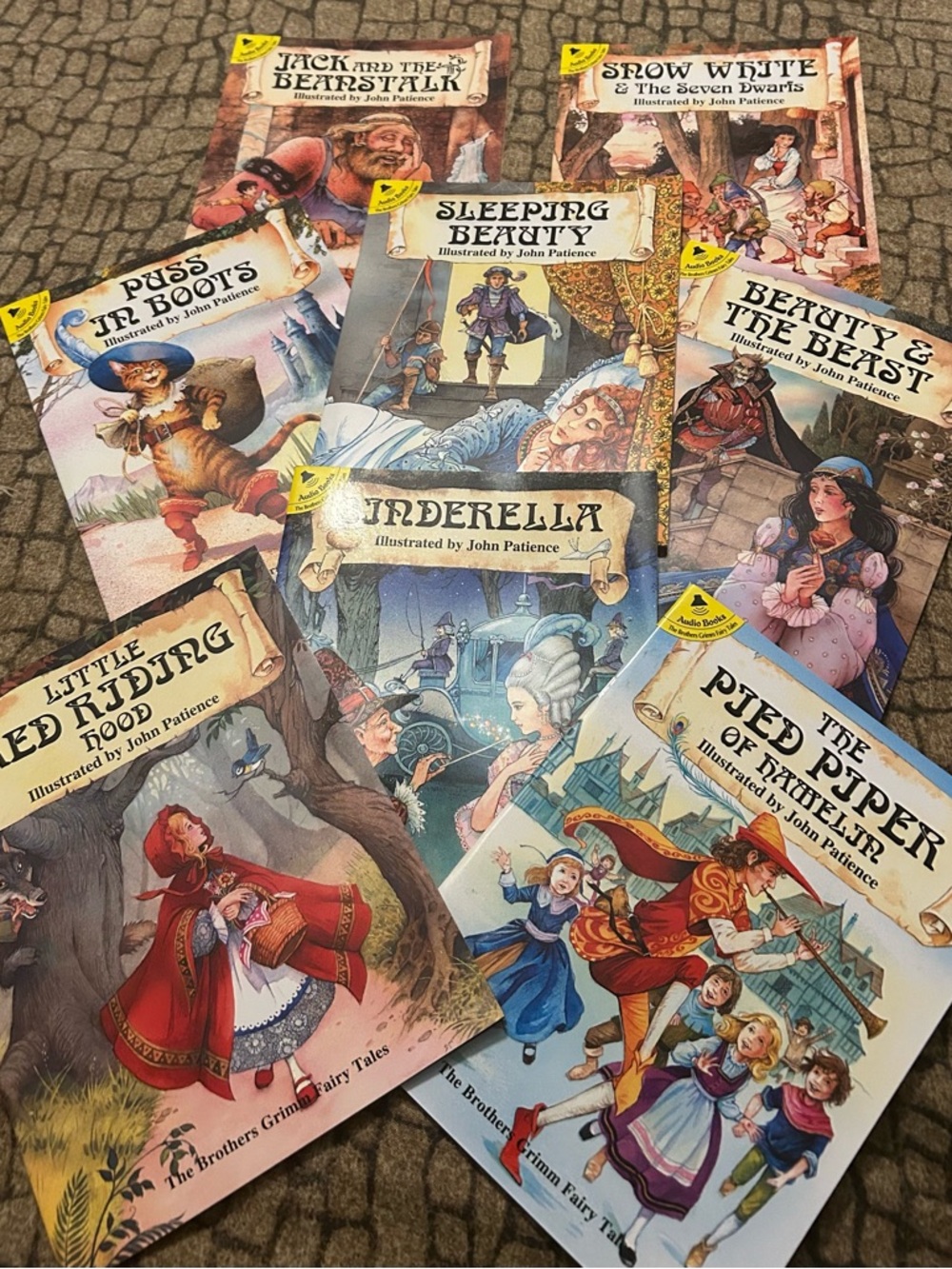 BROS GRIMM FAIRY TALE LOT 8~John Patience Illustrated- AUDIOBOOKS -SCAN & LISTEN